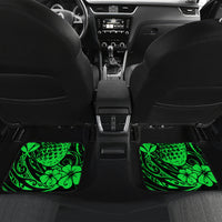 Hawaii Pineapple Car Mats Paradise Flowers Pacific With Green Polynesian Tribal - Wonder Print Shop