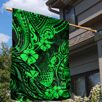 Hawaii Pineapple Garden Flag Paradise Flowers Pacific With Green Polynesian Tribal - Wonder Print Shop