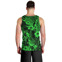 Hawaii Pineapple Men Tank Top Paradise Flowers Pacific With Green Polynesian Tribal - Wonder Print Shop