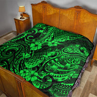 Hawaii Pineapple Quilt Paradise Flowers Pacific With Green Polynesian Tribal - Wonder Print Shop