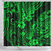 hawaii-pineapple-shower-curtain-paradise-flowers-pacific-with-green-polynesian-tribal
