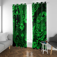 Hawaii Pineapple Window Curtain Paradise Flowers Pacific With Green Polynesian Tribal - Wonder Print Shop