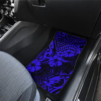 Hawaii Pineapple Car Mats Paradise Flowers Pacific With Navy Blue Polynesian Tribal - Wonder Print Shop