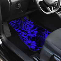 Hawaii Pineapple Car Mats Paradise Flowers Pacific With Navy Blue Polynesian Tribal - Wonder Print Shop
