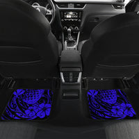 Hawaii Pineapple Car Mats Paradise Flowers Pacific With Navy Blue Polynesian Tribal - Wonder Print Shop