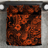 Hawaii Pineapple Bedding Set Paradise Flowers Pacific With Orange Polynesian Tribal - Wonder Print Shop