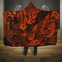 hawaii-pineapple-hooded-blanket-paradise-flowers-pacific-with-orange-polynesian-tribal