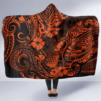 hawaii-pineapple-hooded-blanket-paradise-flowers-pacific-with-orange-polynesian-tribal
