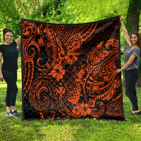 Hawaii Pineapple Quilt Paradise Flowers Pacific With Orange Polynesian Tribal - Wonder Print Shop