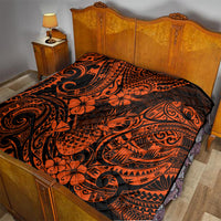 Hawaii Pineapple Quilt Paradise Flowers Pacific With Orange Polynesian Tribal - Wonder Print Shop