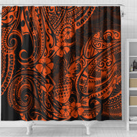 hawaii-pineapple-shower-curtain-paradise-flowers-pacific-with-orange-polynesian-tribal