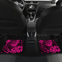Hawaii Pineapple Car Mats Paradise Flowers Pacific With Pink Polynesian Tribal - Wonder Print Shop