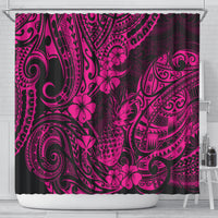 hawaii-pineapple-shower-curtain-paradise-flowers-pacific-with-pink-polynesian-tribal