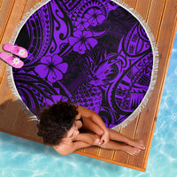 Hawaii Pineapple Beach Blanket Polynesian Pattern Purple Version - Wonder Print Shop