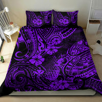 Hawaii Pineapple Bedding Set Polynesian Pattern Purple Version - Wonder Print Shop
