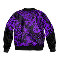 Hawaii Pineapple Bomber Jacket Polynesian Pattern Purple Version - Wonder Print Shop