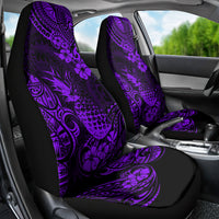 Hawaii Pineapple Car Seat Cover Polynesian Pattern Purple Version - Wonder Print Shop