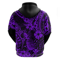 Hawaii Pineapple Hoodie Polynesian Pattern Purple Version - Wonder Print Shop