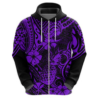 Hawaii Pineapple Hoodie Polynesian Pattern Purple Version - Wonder Print Shop
