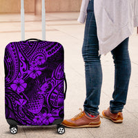 Hawaii Pineapple Luggage Cover Polynesian Pattern Purple Version - Wonder Print Shop