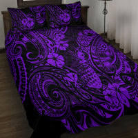 Hawaii Pineapple Quilt Bed Set Polynesian Pattern Purple Version - Wonder Print Shop