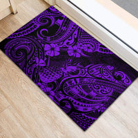 Hawaii Pineapple Rubber Doormat Polynesian Pattern Purple Version - Wonder Print Shop