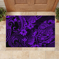 Hawaii Pineapple Rubber Doormat Polynesian Pattern Purple Version - Wonder Print Shop