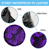 Hawaii Pineapple Spare Tire Cover Polynesian Pattern Purple Version - Wonder Print Shop
