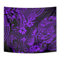 Hawaii Pineapple Tapestry Polynesian Pattern Purple Version - Wonder Print Shop