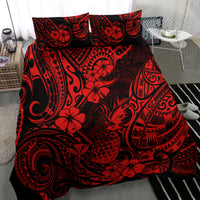 Hawaii Pineapple Bedding Set Polynesian Pattern Red Version - Wonder Print Shop