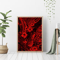 Hawaii Pineapple Canvas Wall Art Polynesian Pattern Red Version - Wonder Print Shop
