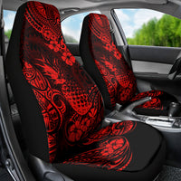 Hawaii Pineapple Car Seat Cover Polynesian Pattern Red Version - Wonder Print Shop
