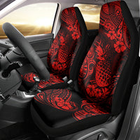 Hawaii Pineapple Car Seat Cover Polynesian Pattern Red Version - Wonder Print Shop