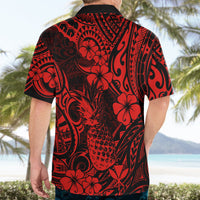 Hawaii Pineapple Hawaiian Shirt Polynesian Pattern Red Version - Wonder Print Shop