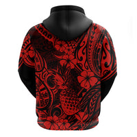 Hawaii Pineapple Hoodie Polynesian Pattern Red Version - Wonder Print Shop