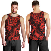 Hawaii Pineapple Men Tank Top Polynesian Pattern Red Version - Wonder Print Shop