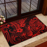 Hawaii Pineapple Rubber Doormat Polynesian Pattern Red Version - Wonder Print Shop