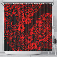 hawaii-pineapple-shower-curtain-polynesian-pattern-red-version