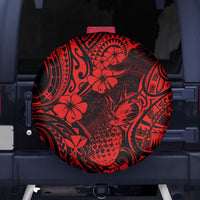 Hawaii Pineapple Spare Tire Cover Polynesian Pattern Red Version - Wonder Print Shop