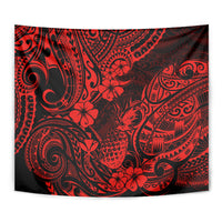 Hawaii Pineapple Tapestry Polynesian Pattern Red Version - Wonder Print Shop