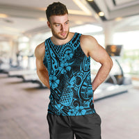 Hawaii Pineapple Men Tank Top Polynesian Pattern Sky Blue Version - Wonder Print Shop