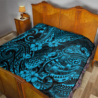 Hawaii Pineapple Quilt Polynesian Pattern Sky Blue Version - Wonder Print Shop