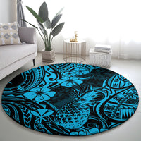 hawaii-pineapple-round-carpet-polynesian-pattern-sky-blue-version