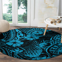 hawaii-pineapple-round-carpet-polynesian-pattern-sky-blue-version