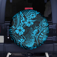 Hawaii Pineapple Spare Tire Cover Polynesian Pattern Sky Blue Version - Wonder Print Shop