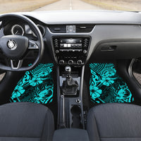 Hawaii Pineapple Car Mats Polynesian Pattern Turquoise Version - Wonder Print Shop