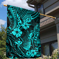 Hawaii Pineapple Garden Flag Polynesian Pattern Turquoise Version - Wonder Print Shop