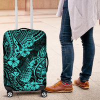 Hawaii Pineapple Luggage Cover Polynesian Pattern Turquoise Version - Wonder Print Shop