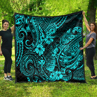 Hawaii Pineapple Quilt Polynesian Pattern Turquoise Version - Wonder Print Shop