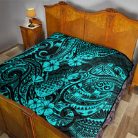 Hawaii Pineapple Quilt Polynesian Pattern Turquoise Version - Wonder Print Shop